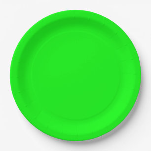 Fluo Green Accent Colour Ready to Customize Paper Plate