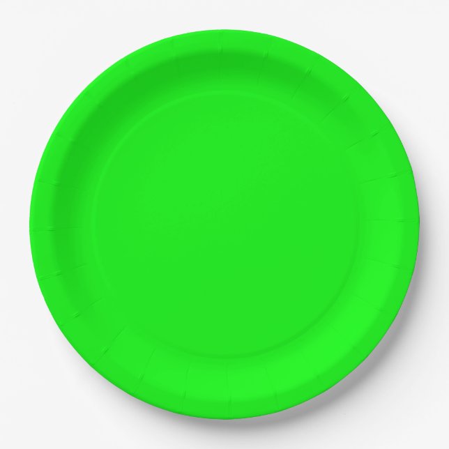 Fluo Green Accent Colour Ready to Customize Paper Plate (Front)