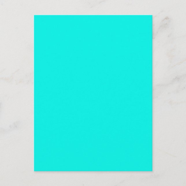 Fluorescent Aqua Teal Neon Blue Personalized Postcard (Front)