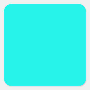 Fluorescent Aqua Teal Neon Blue Personalized Square Sticker