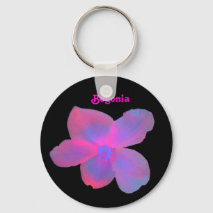 Fluorescent Begonia Customizable Keychain