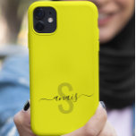 Fluorescent Bright Colour Monogram Name   Case-Mate iPhone 14 Case<br><div class="desc">This design may be personalized in the area provided by changing the photo and/or text. Or it can be customized by clicking Personalize this Template and then choosing the click to customize further option and delete or change the colour of the background, add text, change the text colour or style,...</div>