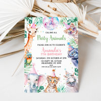 Fluorescent Calling Party Animals Safari Birthday