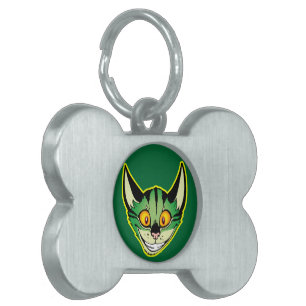 Fluorescent Cartoon Cat Pet Tag