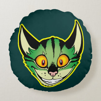 Fluorescent Cartoon Cat Round Pillow