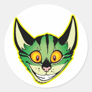 Fluorescent Cartoon Cat Sticker