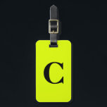 Fluorescent Chartreuse Yellow Neon Monogram Name Luggage Tag<br><div class="desc">Monogrammed initial and also personal details like name,  address,  phone number and email all of which you can edit. Designed with attractive solid neon yellow colour background,  you can change the colour if you wish. Cool travel gift idea for him or her.</div>