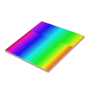 Fluorescent elegant rainbow colours  tile