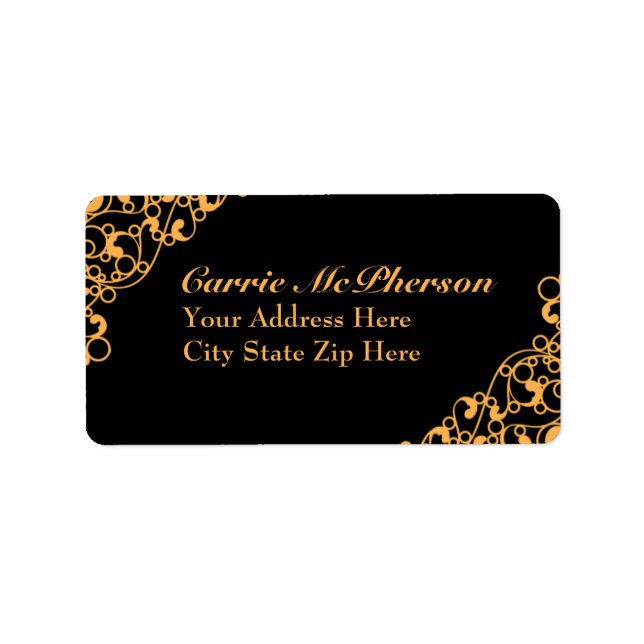 Fluorescent Flourish Unique Address Labels (Front)