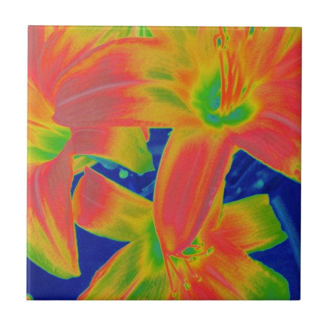 fluorescent flowers tile (Front)