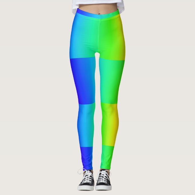 Fluorescent gentle rainbow colours leggings (Front)