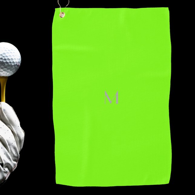 fluorescent green - add monogram golf towel (Creator Uploaded)