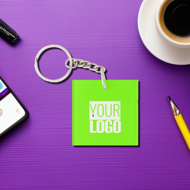 fluorescent green - add your  logo  keychain (Creator Uploaded)