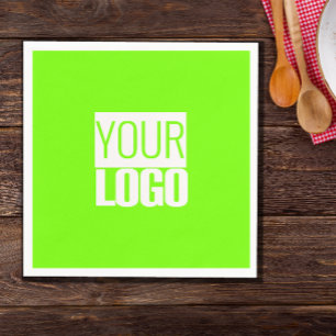 fluorescent green - add your logo napkin