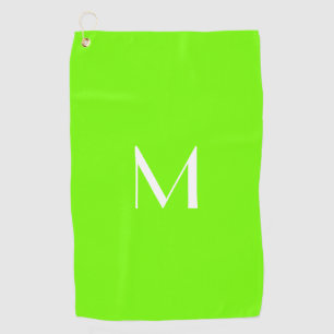 fluorescent green - bold monogram golf towel