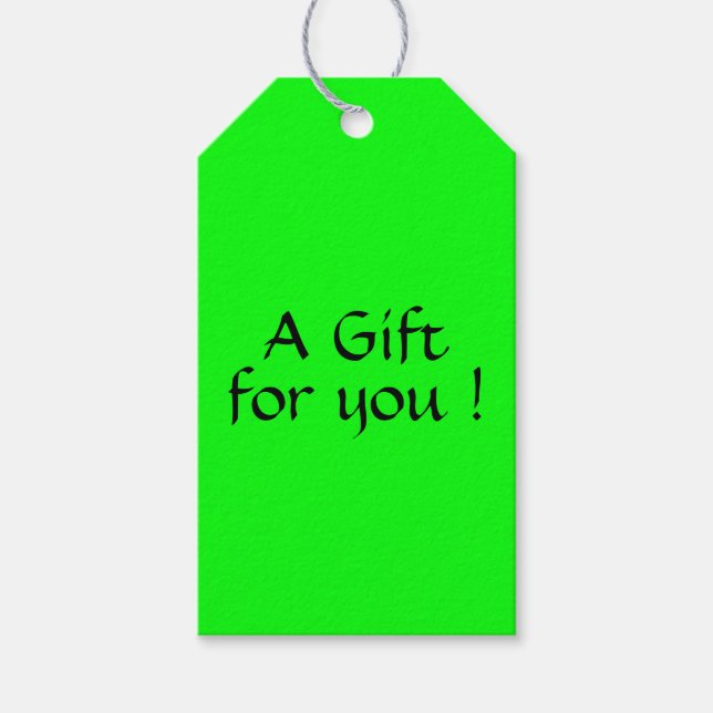 Fluorescent Green Gift Tags (Front)