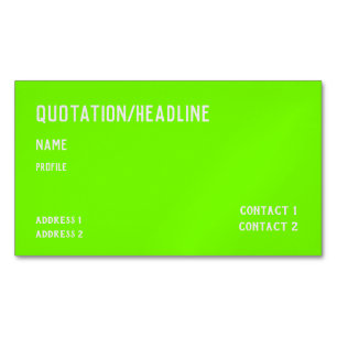 fluorescent green  	Magnetic business card