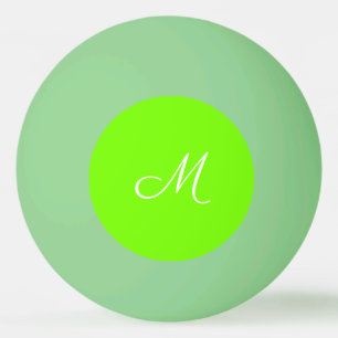 fluorescent green  -  monogrammed ping pong ball
