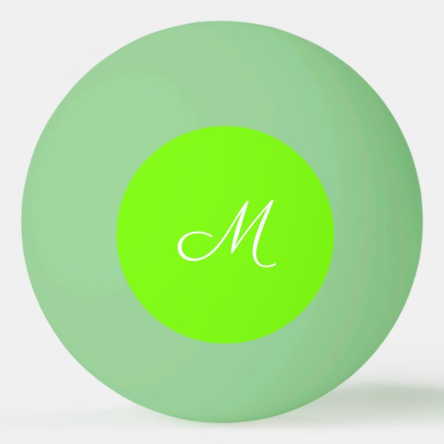 fluorescent green  -  monogrammed ping pong ball (Front)