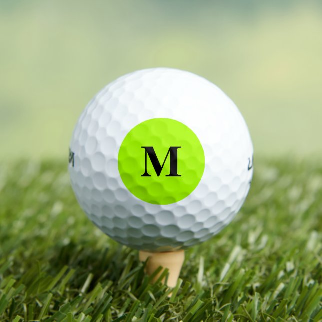 Fluorescent Green Solid Colour Golf Balls (Insitu Tee)