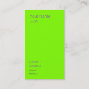 fluorescent green vertical business card