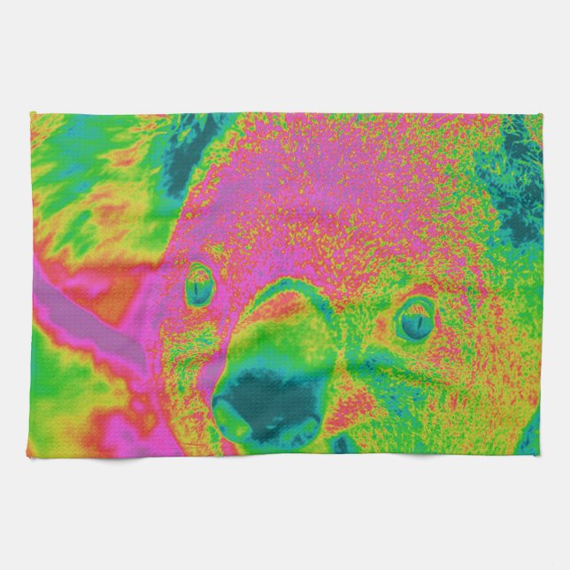 fluorescent koala bears kitchen towel (Horizontal)