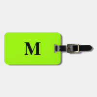 Fluorescent Lime Green Colourful Monograms Name