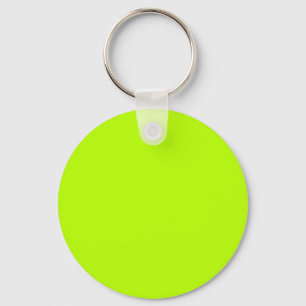 Fluorescent Lime Green Neon Yellow Personalized Keychain