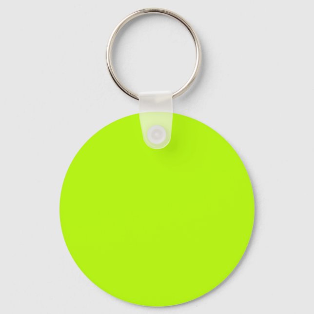 Fluorescent Lime Green Neon Yellow Personalized Keychain (Front)