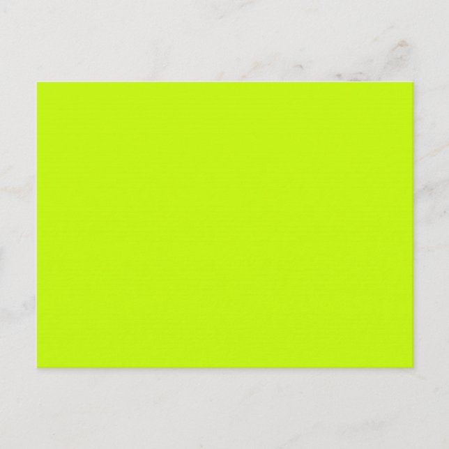 Fluorescent Lime Green Neon Yellow Personalized Postcard (Front)