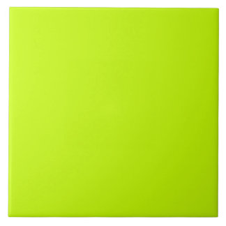 Fluorescent Lime Green Neon Yellow Personalized Tile