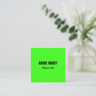 Fluorescent Neon Green Bright Colorful Custom Cute Calling Card