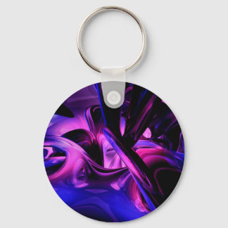 Fluorescent Passions Abstract Keychain