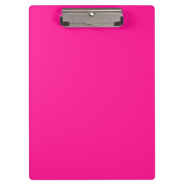 Fluorescent Pink Classic Single Colour Clipboard (Front)