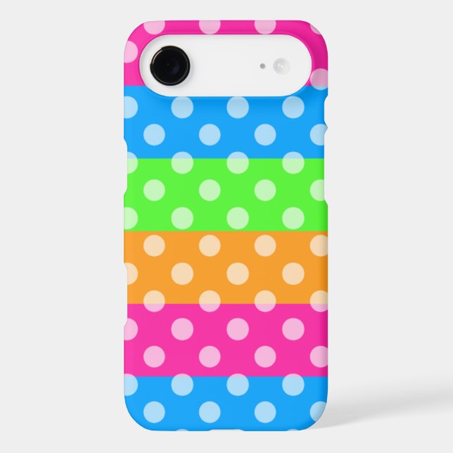 Fluorescent Rainbow with Polka Dots Tough iPhone 3 Case (Back)