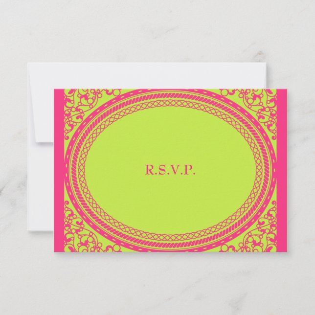 Fluorescent / Réception de mariage néon RSVP (Devant)