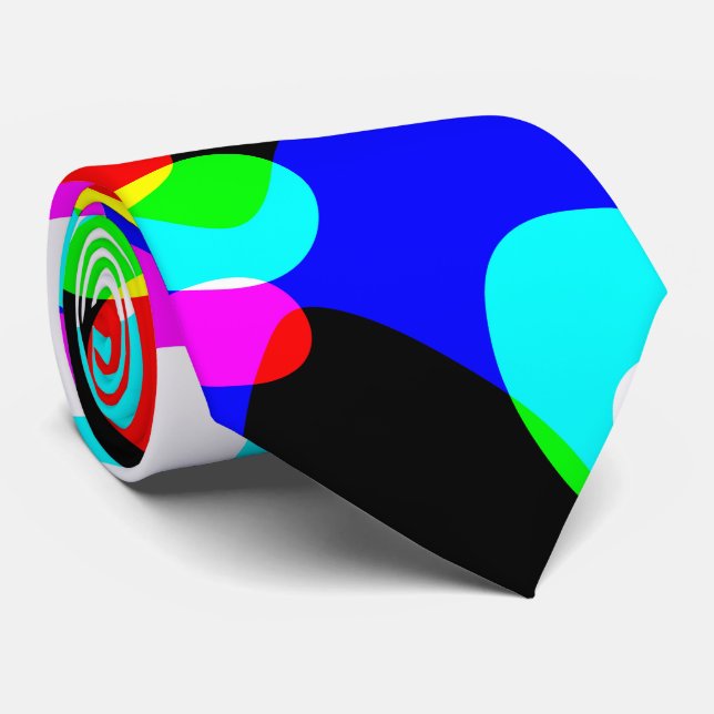 Fluorescent Retro Neon Plasma Blobs  Tie (Rolled)