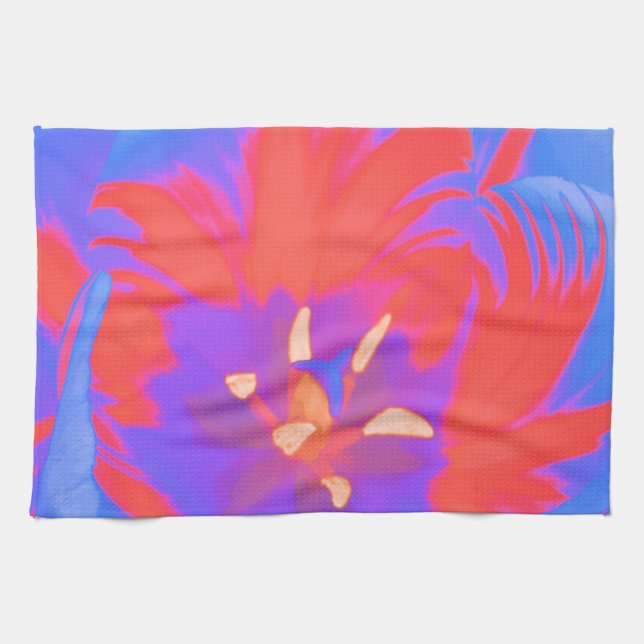 Fluorescent Tulip Kitchen Towel (Horizontal)