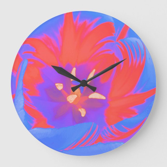 Fluorescent Tulip Wall Clock (Front)