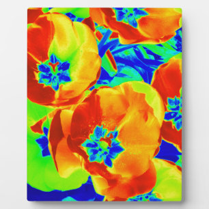fluorescent tulips plaque