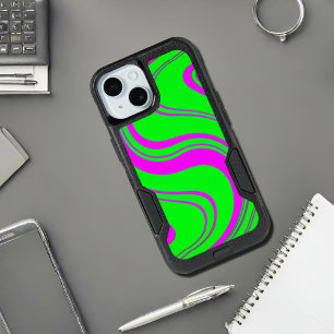 fluorescent waves modern pattern iPhone 15 case