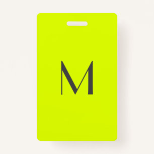 fluorescent yellow - add monogram  badge