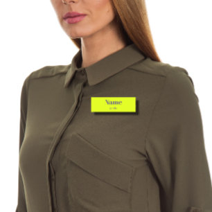 fluorescent yellow  bold name  tag