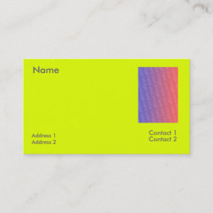 fluorescent yellow business card