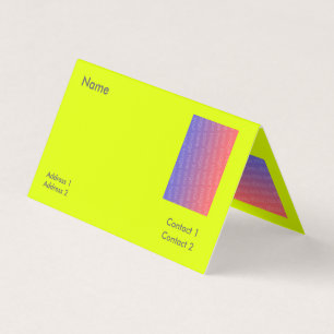 fluorescent yellow business card
