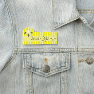 Fluorescent Yellow  Easy Read Name Tag