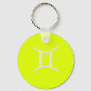 fluorescent yellow -Gemini   Keychain