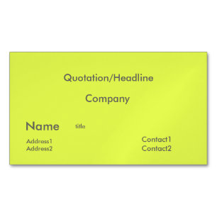 fluorescent yellow no3 	Magnetic business card
