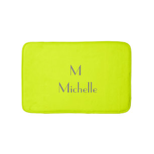 fluorescent yellow - personalized bath mat