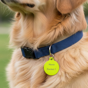 fluorescent yellow -personalized pet tag